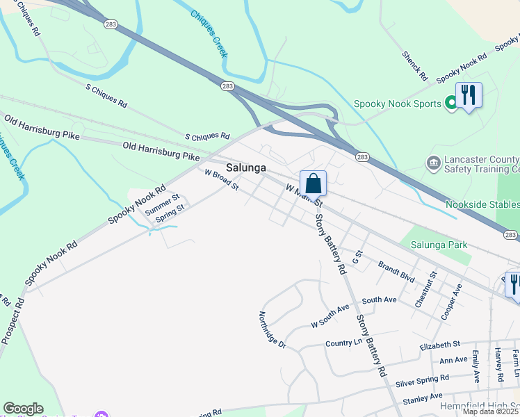 map of restaurants, bars, coffee shops, grocery stores, and more near 156 West Broad Street in Landisville