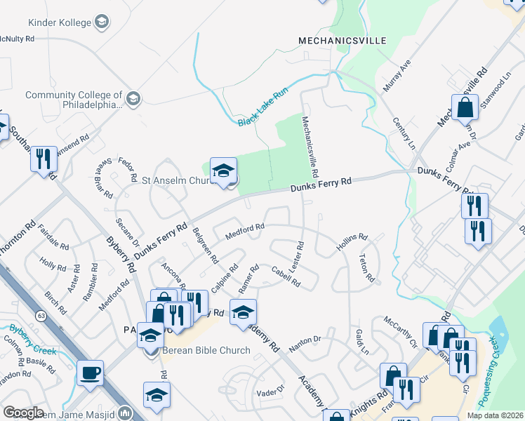 map of restaurants, bars, coffee shops, grocery stores, and more near in Philadelphia