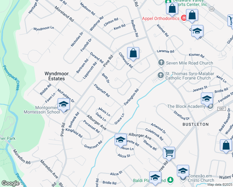 map of restaurants, bars, coffee shops, grocery stores, and more near 150 Laurie Lane in Philadelphia