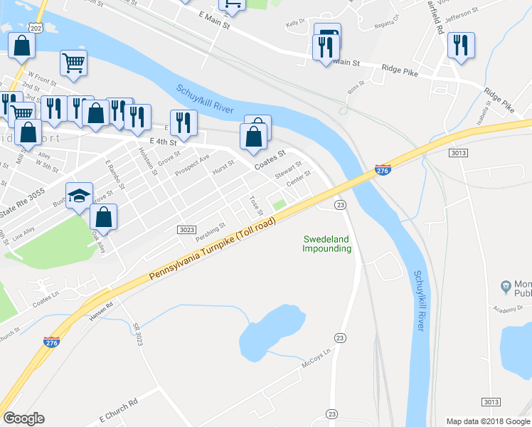 map of restaurants, bars, coffee shops, grocery stores, and more near 739 Tose Street in Bridgeport