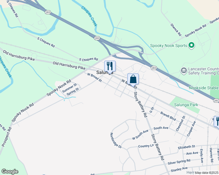 map of restaurants, bars, coffee shops, grocery stores, and more near 156 West Broad Street in Landisville