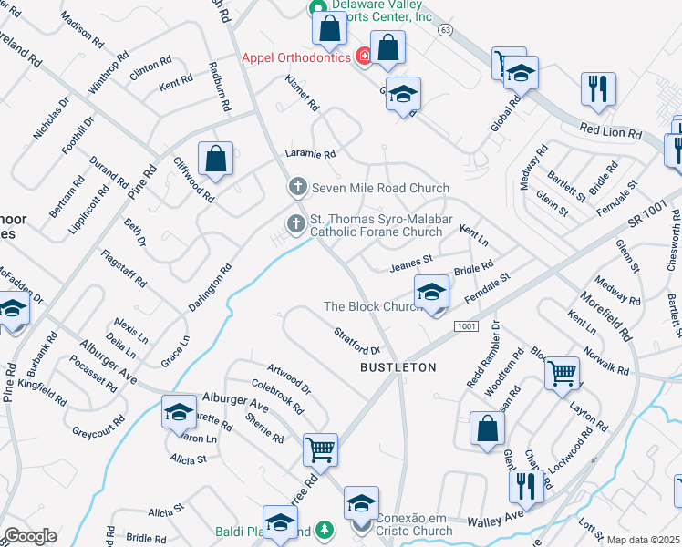 map of restaurants, bars, coffee shops, grocery stores, and more near 660 Welsh Road in Philadelphia