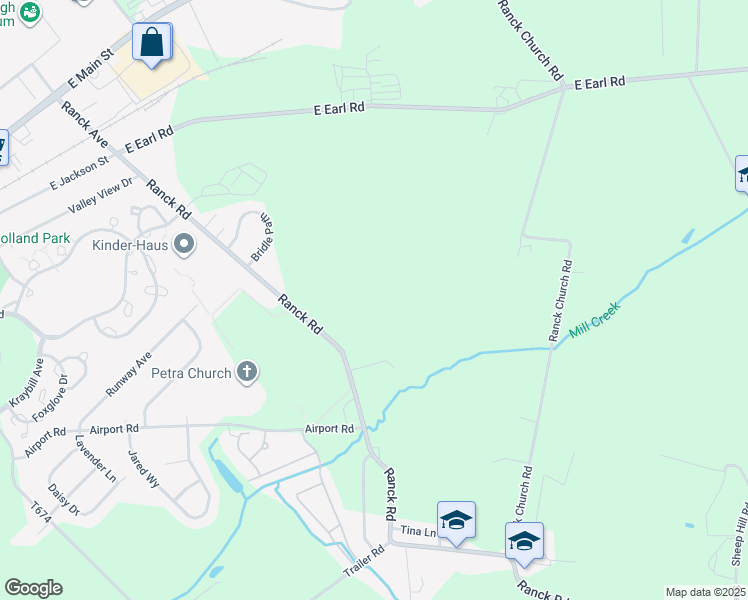 map of restaurants, bars, coffee shops, grocery stores, and more near 529 Ranck Road in New Holland