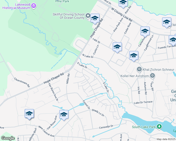 map of restaurants, bars, coffee shops, grocery stores, and more near 2D Carnation Drive in Lakewood