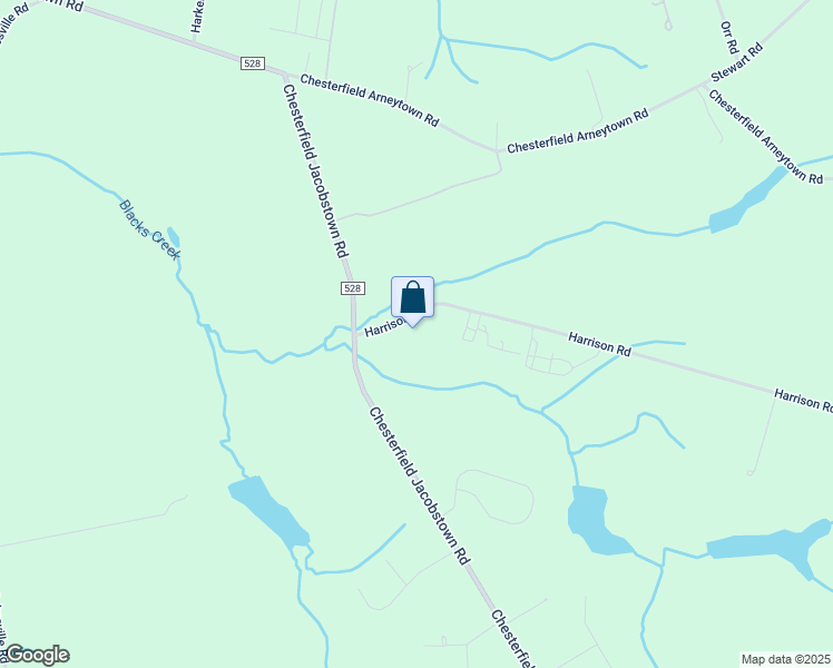 map of restaurants, bars, coffee shops, grocery stores, and more near 194 Harrison Road in Chesterfield Township