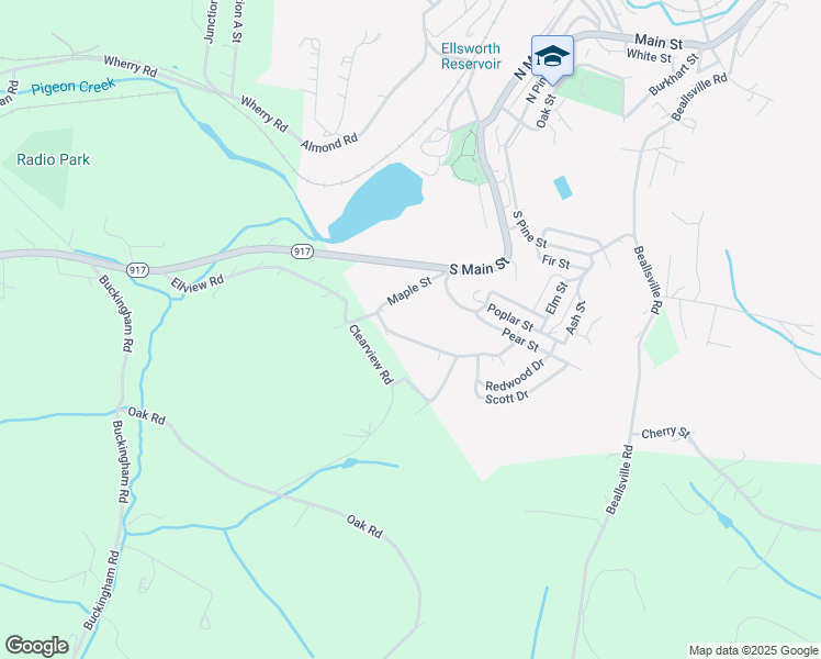 map of restaurants, bars, coffee shops, grocery stores, and more near 1 Maple Street in Ellsworth