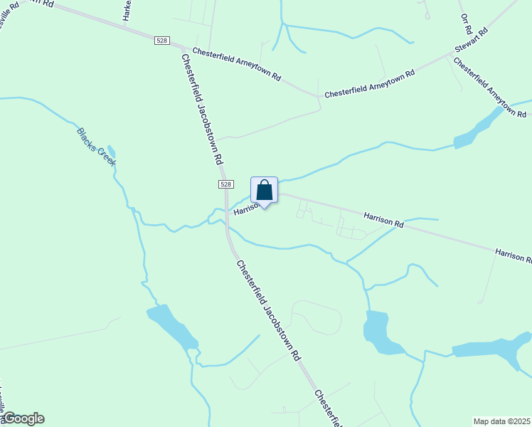 map of restaurants, bars, coffee shops, grocery stores, and more near 194 Harrison Road in Chesterfield Township