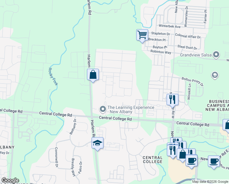 map of restaurants, bars, coffee shops, grocery stores, and more near 5888 Koenig Island Place in Westerville
