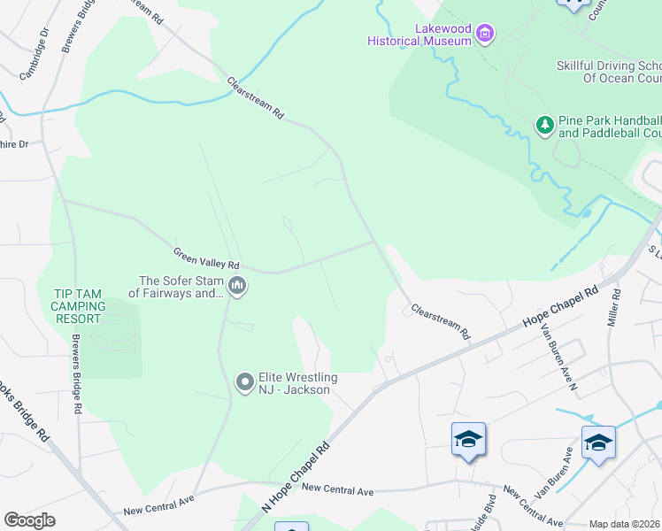 map of restaurants, bars, coffee shops, grocery stores, and more near 1 Denmark Lane in Jackson Township