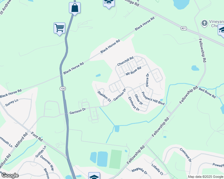 map of restaurants, bars, coffee shops, grocery stores, and more near 1313 Stuart Drive in Chester Springs