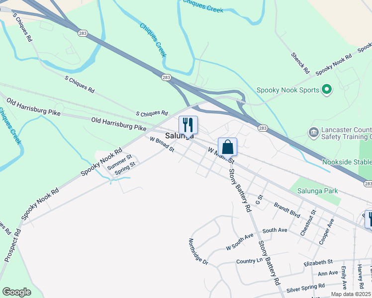 map of restaurants, bars, coffee shops, grocery stores, and more near 148 Holland Street in Landisville