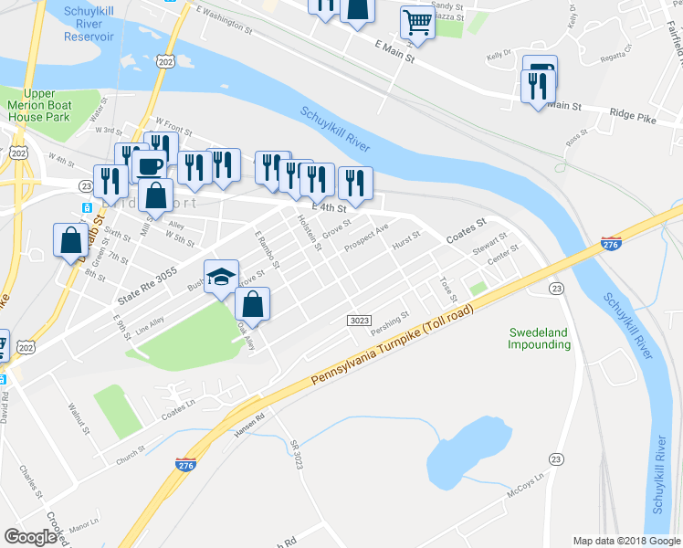 map of restaurants, bars, coffee shops, grocery stores, and more near 421 Holstein Street in Bridgeport