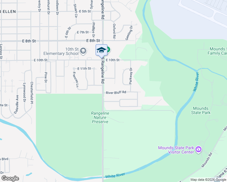 map of restaurants, bars, coffee shops, grocery stores, and more near 3402 River Bluff Road in Anderson
