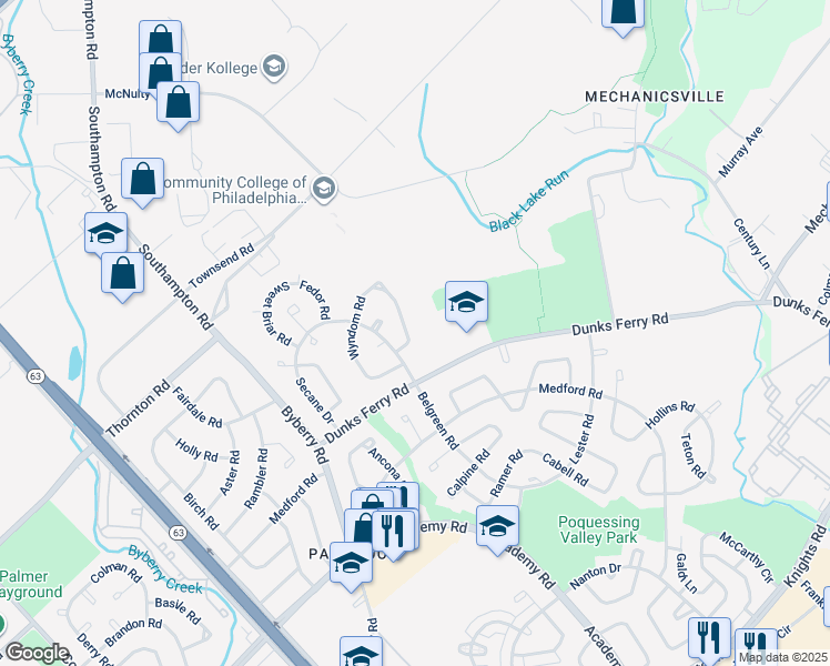 map of restaurants, bars, coffee shops, grocery stores, and more near 13018 Townsend Road in Philadelphia