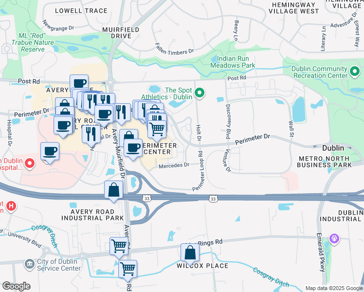 map of restaurants, bars, coffee shops, grocery stores, and more near 6063 Craughwell Lane in Dublin