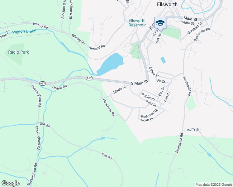 map of restaurants, bars, coffee shops, grocery stores, and more near 1 Maple Street in Ellsworth