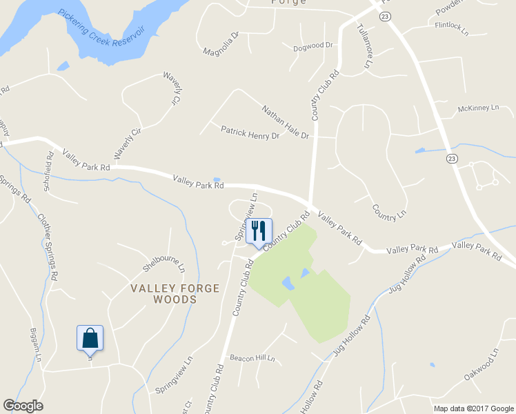 map of restaurants, bars, coffee shops, grocery stores, and more near 4 Foxcroft Lane in Phoenixville