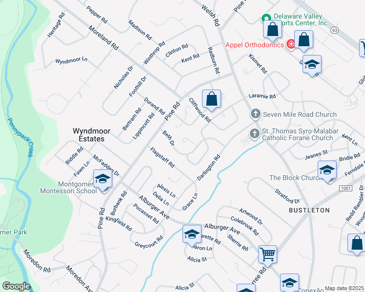 map of restaurants, bars, coffee shops, grocery stores, and more near 156 Shelly Lane in Philadelphia