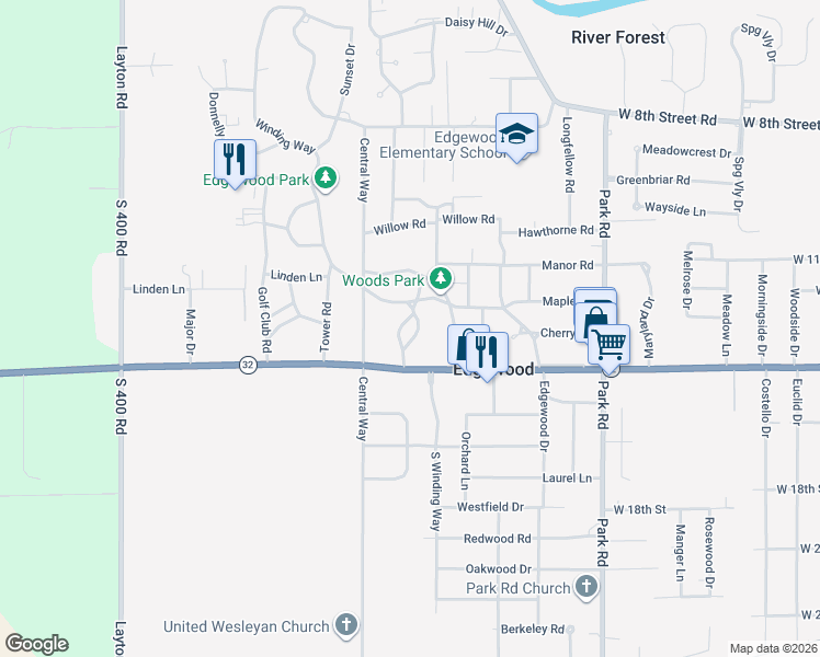 map of restaurants, bars, coffee shops, grocery stores, and more near 28 Colony Road in Anderson