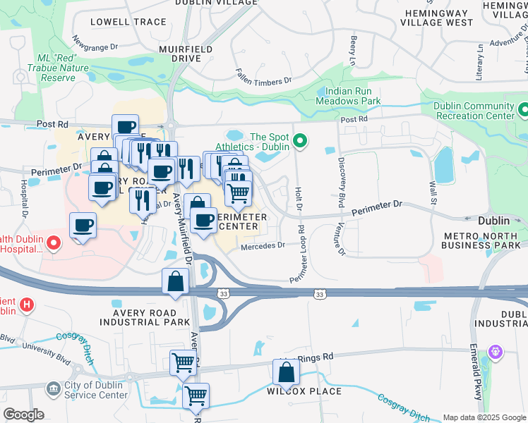 map of restaurants, bars, coffee shops, grocery stores, and more near 6063 Craughwell Lane in Dublin
