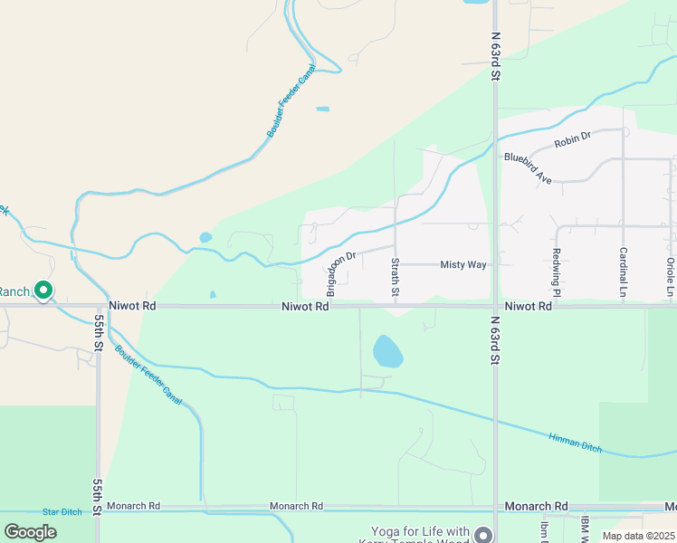 map of restaurants, bars, coffee shops, grocery stores, and more near 7070 Brigadoon Drive in Niwot