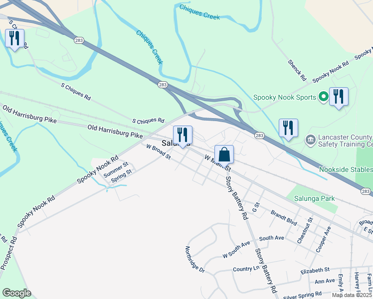 map of restaurants, bars, coffee shops, grocery stores, and more near 148 Holland Street in Salunga-Landisville