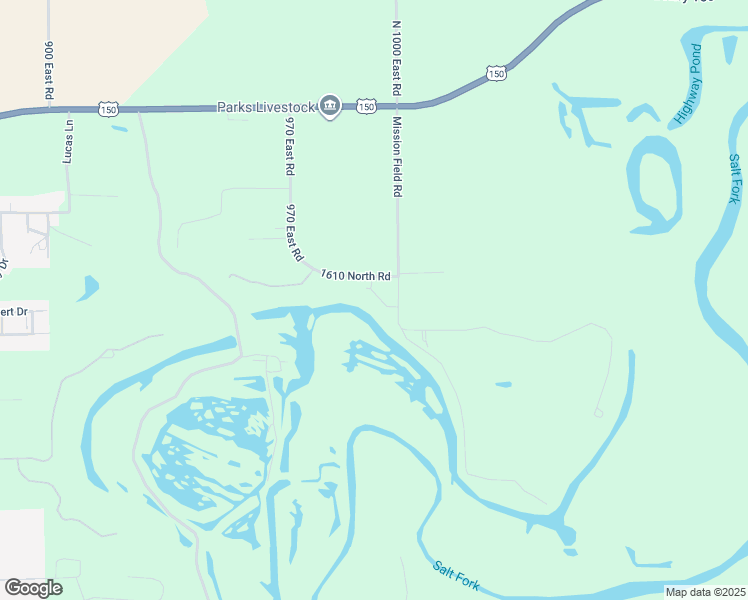 map of restaurants, bars, coffee shops, grocery stores, and more near 9934 East 1610 North Road in Oakwood