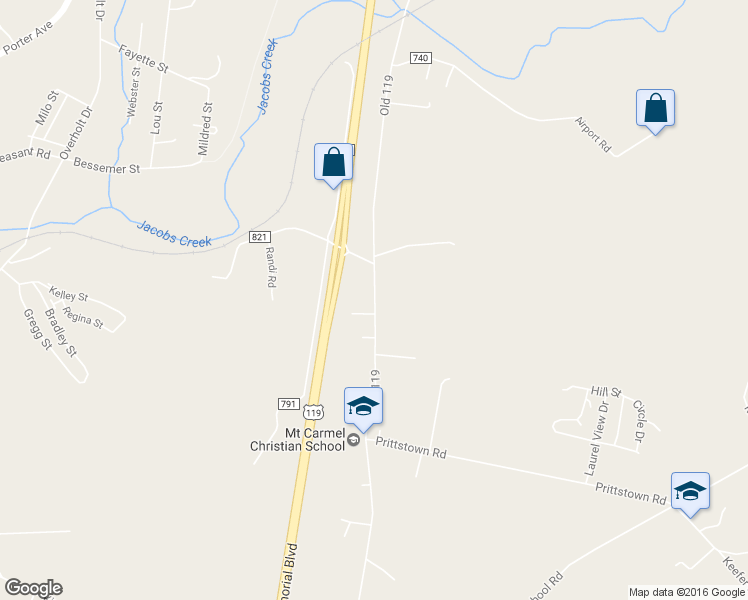 map of restaurants, bars, coffee shops, grocery stores, and more near 650 Old 119 in Mount Pleasant