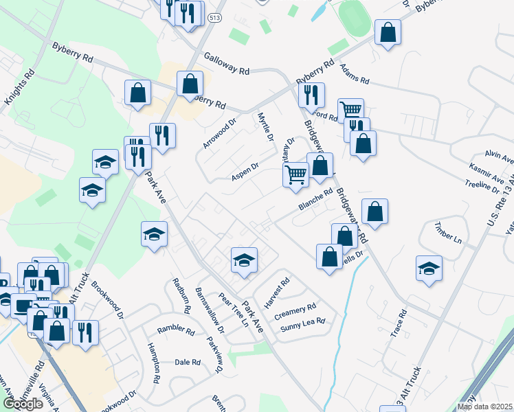 map of restaurants, bars, coffee shops, grocery stores, and more near 2039 Chatham Drive in Bucks County