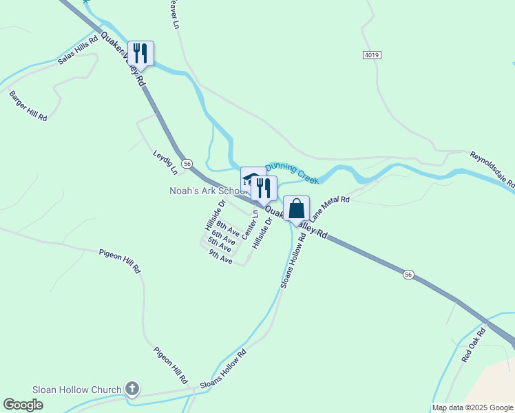 map of restaurants, bars, coffee shops, grocery stores, and more near 183 Center Lane in New Paris