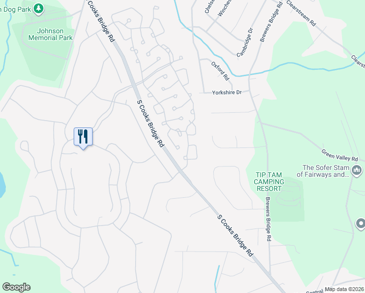 map of restaurants, bars, coffee shops, grocery stores, and more near 2 South Baker Drive in Jackson Township