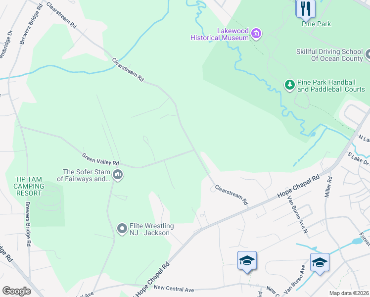 map of restaurants, bars, coffee shops, grocery stores, and more near 453 Clearstream Road in Jackson Township