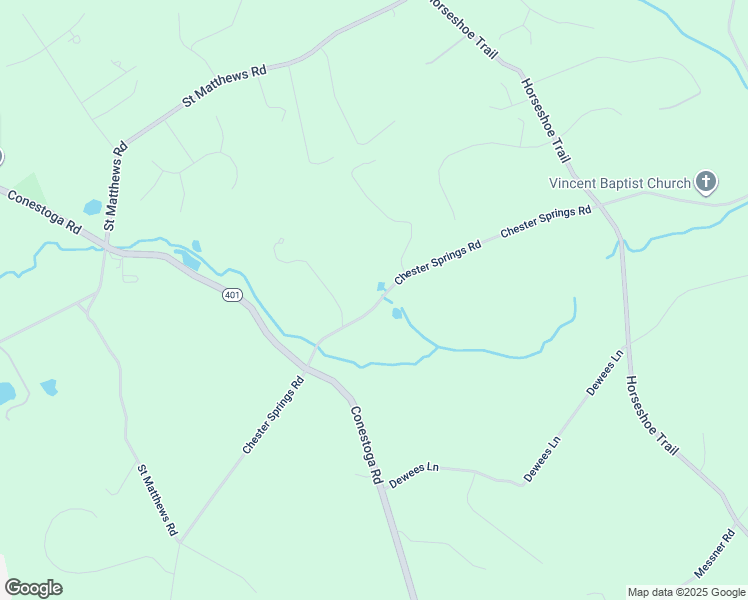 map of restaurants, bars, coffee shops, grocery stores, and more near 2351 Chester Springs Road in Chester Springs