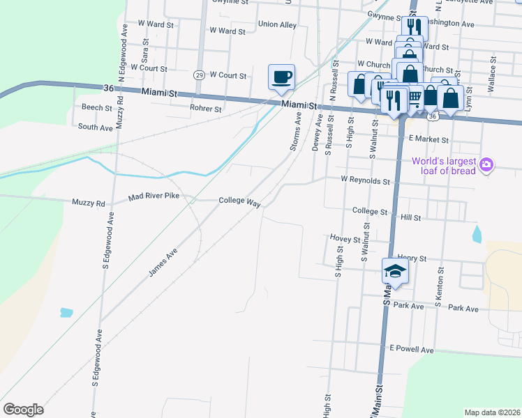 map of restaurants, bars, coffee shops, grocery stores, and more near 607 College Way in Urbana