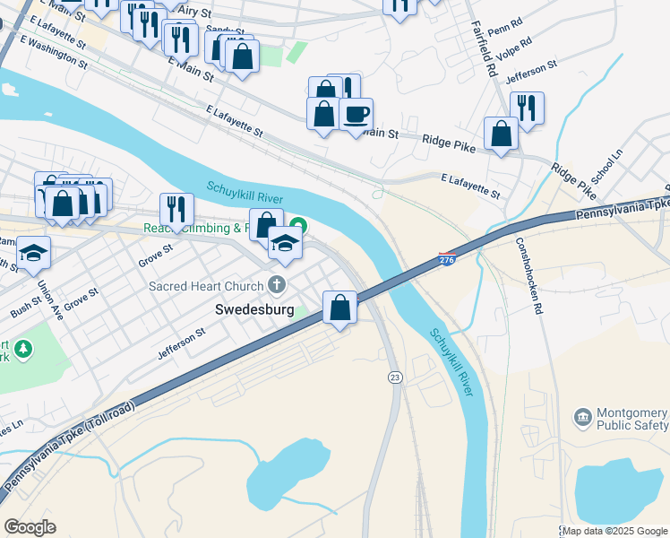 map of restaurants, bars, coffee shops, grocery stores, and more near 3 Stewart Street in Bridgeport