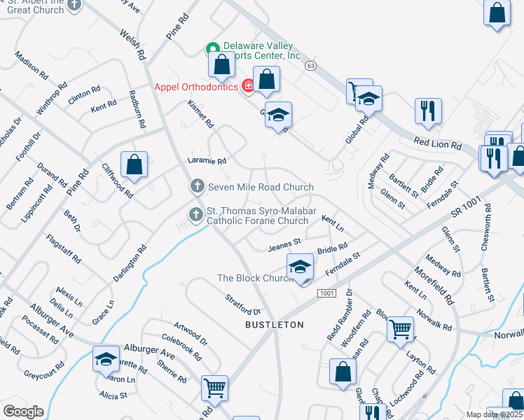 map of restaurants, bars, coffee shops, grocery stores, and more near 638 Wynmill Place in Philadelphia