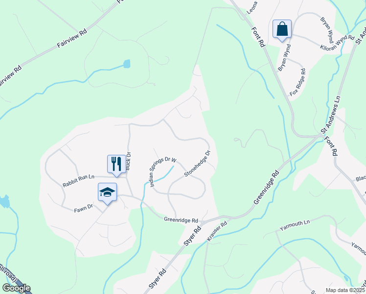 map of restaurants, bars, coffee shops, grocery stores, and more near 93 Stonehedge Drive in Glenmoore