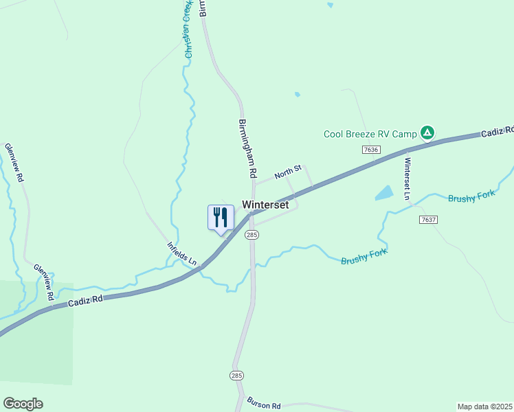 map of restaurants, bars, coffee shops, grocery stores, and more near 69760 Birmingham Road North in Lore City