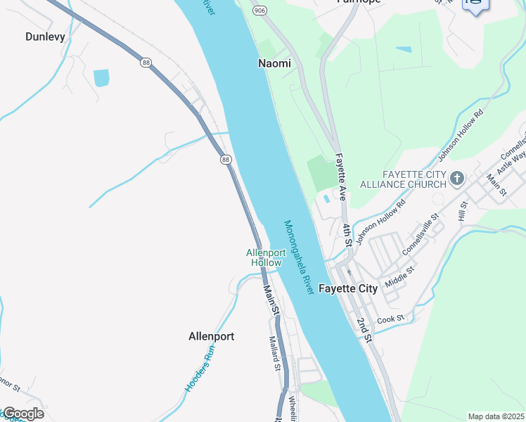 map of restaurants, bars, coffee shops, grocery stores, and more near in Allenport