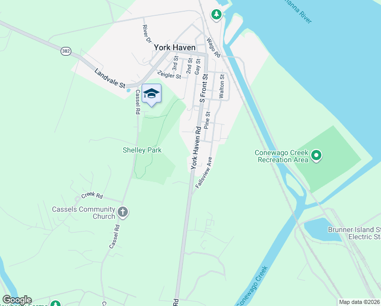 map of restaurants, bars, coffee shops, grocery stores, and more near 2591 York Haven Rd in Manchester