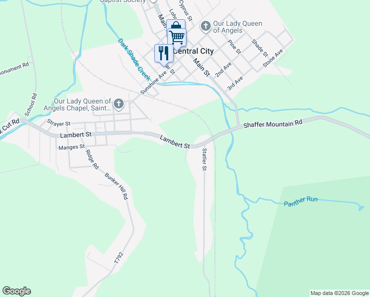 map of restaurants, bars, coffee shops, grocery stores, and more near 51 Ross Street in Central City