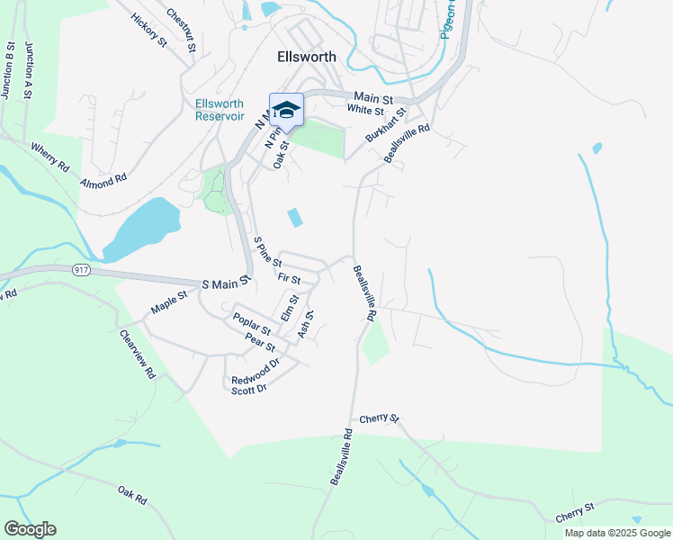 map of restaurants, bars, coffee shops, grocery stores, and more near 136 South Pine Street in Ellsworth