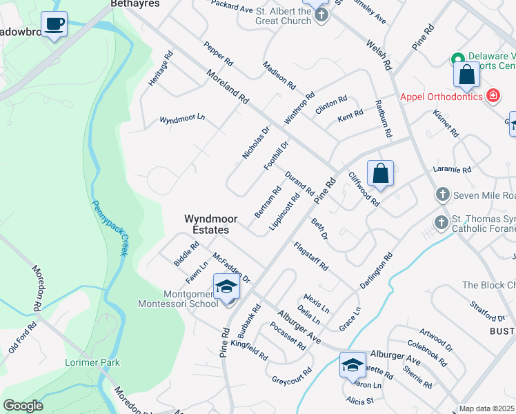 map of restaurants, bars, coffee shops, grocery stores, and more near 1844 Bertram Road in Montgomery