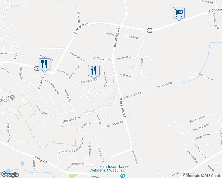 map of restaurants, bars, coffee shops, grocery stores, and more near 630 Chatham Way in Lititz