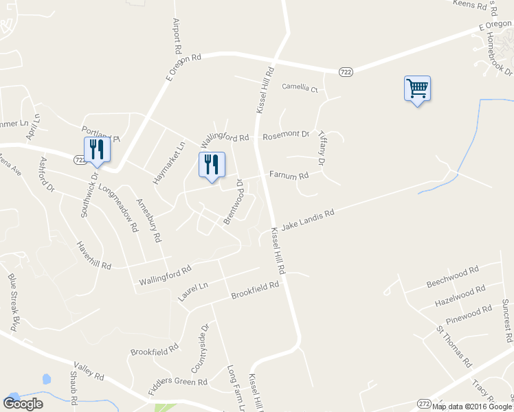 map of restaurants, bars, coffee shops, grocery stores, and more near 632 Chatham Way in Lititz