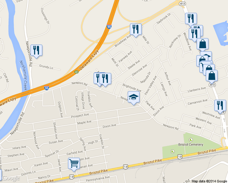 map of restaurants, bars, coffee shops, grocery stores, and more near 2910 Lansdowne Avenue in Bristol
