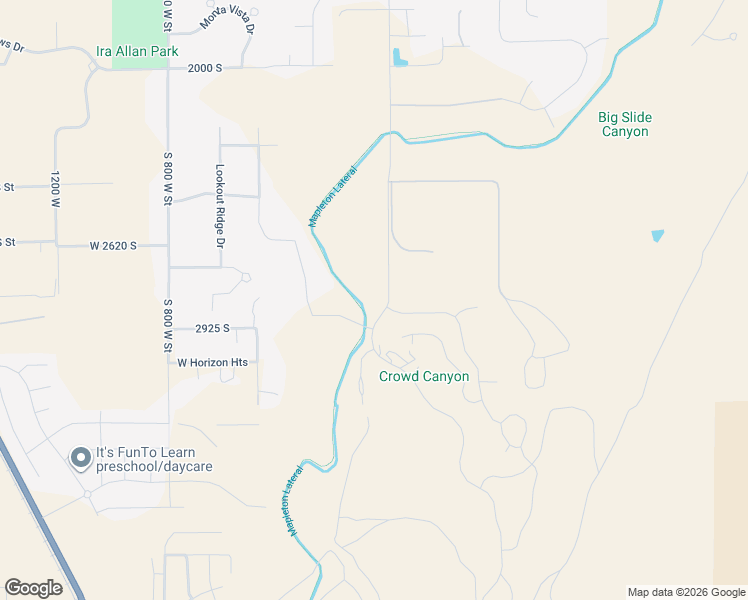 map of restaurants, bars, coffee shops, grocery stores, and more near 2697 South Hidden Canyon Drive in Mapleton