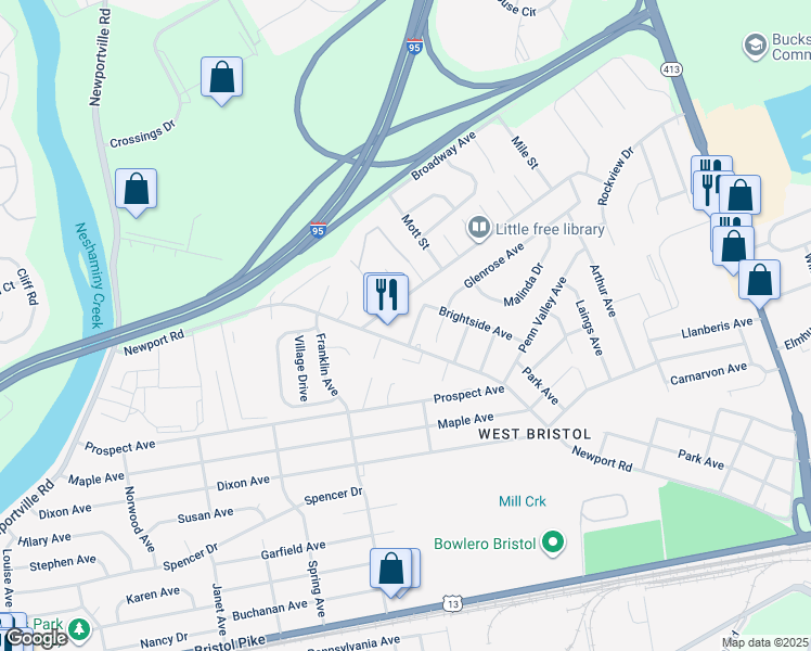 map of restaurants, bars, coffee shops, grocery stores, and more near 2907 Lansdowne Avenue in Bristol