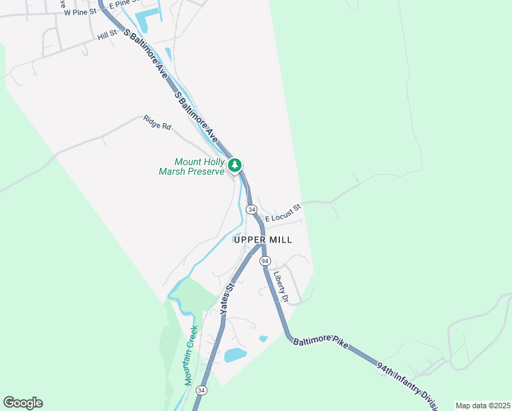 map of restaurants, bars, coffee shops, grocery stores, and more near 4 East Locust Street in Mount Holly Springs