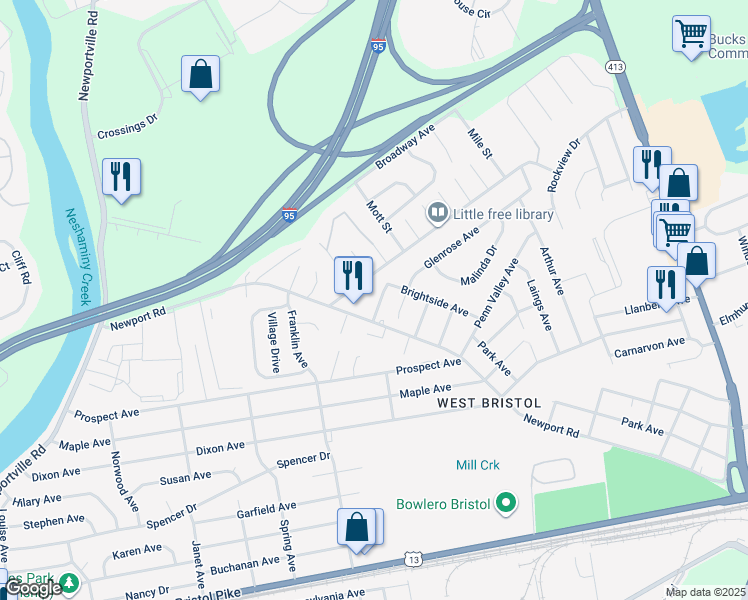 map of restaurants, bars, coffee shops, grocery stores, and more near 2907 Lansdowne Avenue in Bristol